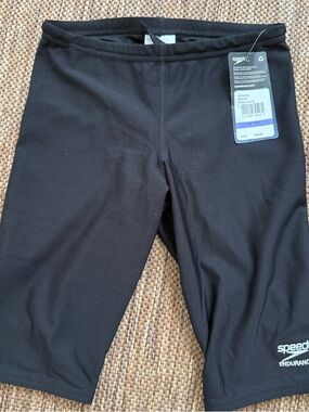 NEW Speedo Endurance   Boy's Jammer Solid Black Swim Suit SZ 26 NWT.